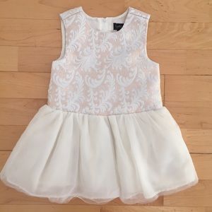 Cynthia Rowley cream brocade and tulle dress
